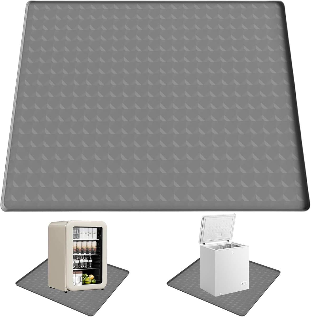 SnelShoppen - Koelkastmat 60 x 60 cm - Siliconen Druppelmat met Verhoogde Rand voor Vloerbescherming - Vriesmat en Lekbak voor Koelkast, Vaatwasser, W — afbeelding 1