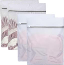 SnelShoppen - Set van 4 Grote Waszakken 50 x 60 cm, Wasnet voor Wasmachine, 2 Soorten Gaas, Waszak met Rits, Voor Fijne Was, Ondergoed, Spijkerbroeken — thumbnail 1
