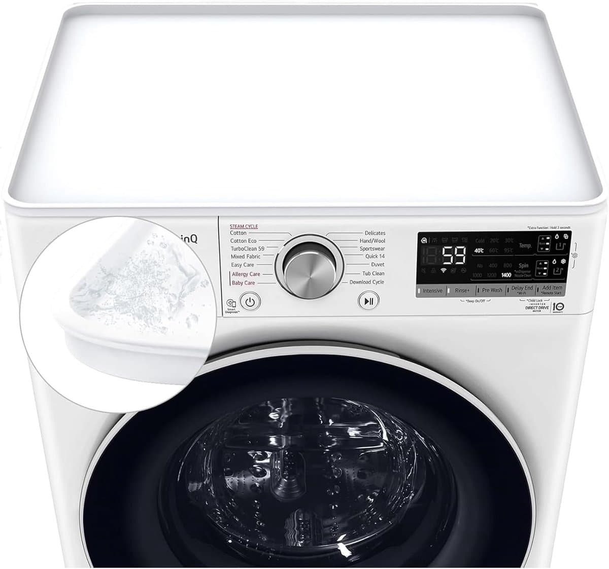 SnelShoppen - 60x60cm Silicone Wasmachine Deksel, Wasmachine en Droger, Wit | Waterdichte Rubber Beschermmat voor Wasruimte en Keuken, Isolatie Mat — afbeelding 1