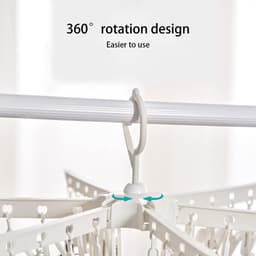 Dailygoods- Droogrek 365° draaibaar - Sokkenstandaard met 36 clips - Opvouwbaar - Multidirectionele sokkendroger - Ideaal voor ondergoed - Vrije luchtcirculatie - Sokkenrek — thumbnail 3