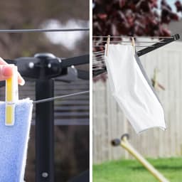 Roterende Waslijn - Kledingdroger Buiten - Kleding Luchten - 50 Meter Droogruimte - Opvouwbaar - Zwart — thumbnail 3