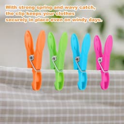 Thijox - Wasknijpers set van 60 stuks, kunststof, duurzame veren, extra sterk, winddicht, zacht voor clips, kleding, papier, ideaal voor thuis, tuin, — thumbnail 3