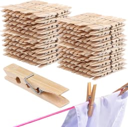 400 Stuks Houten Kledingknijpers 6x1cm - Natuurlijke Houten Knijpers voor Handwerk, Foto's en Kaarten Hangen — thumbnail 1