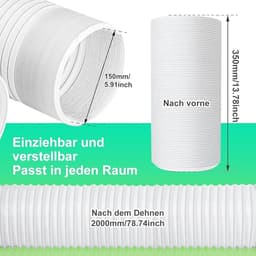 Luchtafvoerslang - Luchtafvoer Afzuigkap Slang - Afvoerslang airco slang - Hittebestendig - Oliebestendig - afdichten - duurzame - voor airconditioning, afzuigkap, wasdroger - Ø150mm - 2 meter — thumbnail 5