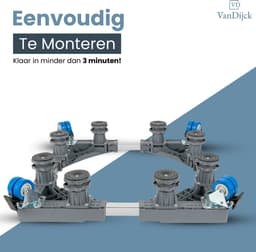 VanDijck Wasmachine Verhoger - 4 Wielen en 8 Poten - 42-75 cm - 500 kg — thumbnail 2