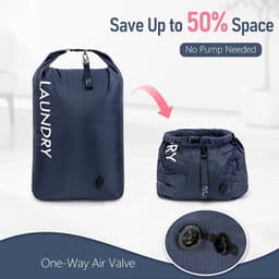 2 Pack Reiswaszakken, Waterdichte Compressiezakken voor Vuile Kleding, Ideaal voor Vakanties en Camping — thumbnail 4
