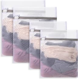Waszakken, mesh waszakken met rits witte waszak delicate waszak lingerie tas voor wassen delicate kleding sokken beha lingerie — thumbnail 1
