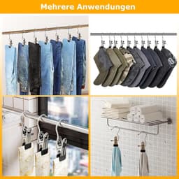 30 stuks kleerhangerclips, washaken roestvrij staal, wasknijpers, laarzen, kledinghanger, diepteophanging, broekhanger, klemhanger voor broeken, schoenen, handdoek — thumbnail 4