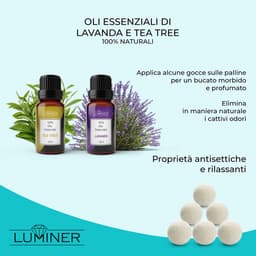 SnelShoppen - 6 LUMINER Droogballen, Wol Ballen voor Wasdroger, Kruidige Geuren met Lavendel en Tea Tree, Natuurlijke Kledingverzachter, Sneller Droge — thumbnail 2