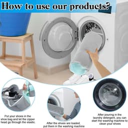 Herbruikbare Waszak voor Schoenen, 2 Stuks, Mesh Tas voor Wasmachine, 39 x 19 cm, Ideaal voor Sneakers en Sportschoenen — thumbnail 2