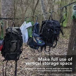 Waslijn Uittrekbaar - Camping Waslijn - Drooglijn Buiten - Nylon Waslijn - Weerbestendig - Lichtgewicht 167 g — thumbnail 5
