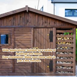 Deurbarricade Set van 2 - U-beugel Houder - Koolstofstaal - Eenvoudige Installatie - Voor Garage/Barn - Versterkt Deurbeveiliging - Deurbeschermer — thumbnail 5
