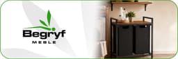 Begryf Wasmand met 2 vakken - 92 l - 2 uitneembare waszakken van 46 l - plank - 73 x 33 x 71 cm - zwart — thumbnail 5