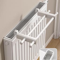 Radiatordroogrek Met Dubbele Stangen - Hittebestendig Tot 120 °C Zwaar Uitgevoerd - Geschikt Voor Paneel- En Schijfradiatoren - Wandmontage Energiebesparend - Lengte 50 cm — thumbnail 4