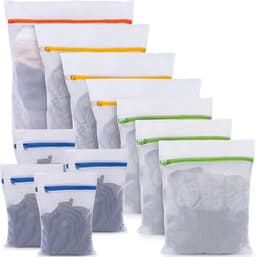 Wasnetjes met ritssluiting - Wit - Set van 5 stuks - Diverse maten waszakken van hoogwaardig materiaal - Voor fijne was en delicate kleding — thumbnail 2