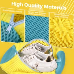 Dailygoods - Herbruikbare Schoenwastas met Rits, Compleet Schoonmaak voor Wasmachine (2 Stuks, Geel) — thumbnail 3