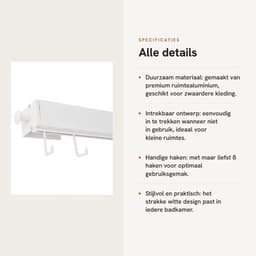 Kledingluchter 60 cm - Wandgemonteerd - Opvouwbaar - Multifunctioneel - Ruimtebesparend - Premium materiaal - Wasdroogrek — thumbnail 5