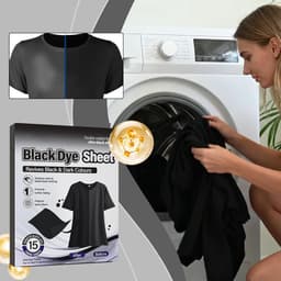 Zwarte Kledingverf Vellen - Textielverf Wasmachine - Kleding Opfrissen - Niet-vervagende Afwerking - 15 stuks - Zwart — thumbnail 4