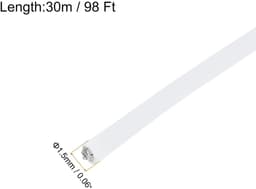 SnelShoppen - 30 meter roestvrijstalen kabel 304 1/16 inch (1,5 mm) vinyl gecoat met 6 aluminium sleeves voor ophangen, waslijn, decoratie, tuin en fe — thumbnail 3