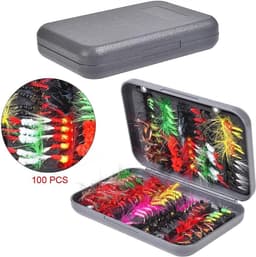 Droge en natte vliegen assortiment met waterdichte doos voor forel — thumbnail 5