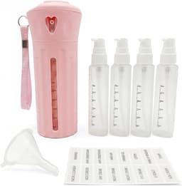 4-in-1 reisdispenser om te vullen, lekvrije reisflessenset voor — thumbnail 1