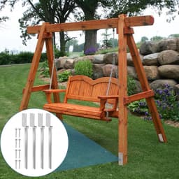 SnelShoppen - Set van 4 inslaghulzen voor schommel en grondankers, 4 x 50 cm thermisch verzinkt staal, stabiele paalhouders voor tuin, speelhuis, roze — thumbnail 3