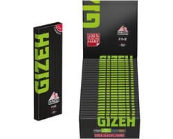 SnelShoppen - Gizeh Rookpapier Geel 50 Stuks - Fijn Blad, 100% Vlas & Hennep, 35.8x68mm, Natuurlijke Rubber Coating, Perfect voor Feest, Camping en Th