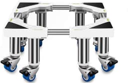 Wasmachinestandaard Basis - Koelkast Wasdroger Voetstuk - Apparaten Verhoging - Anti-vibratie Demping - 42-68cm Verstelbaar - Wit — thumbnail 1