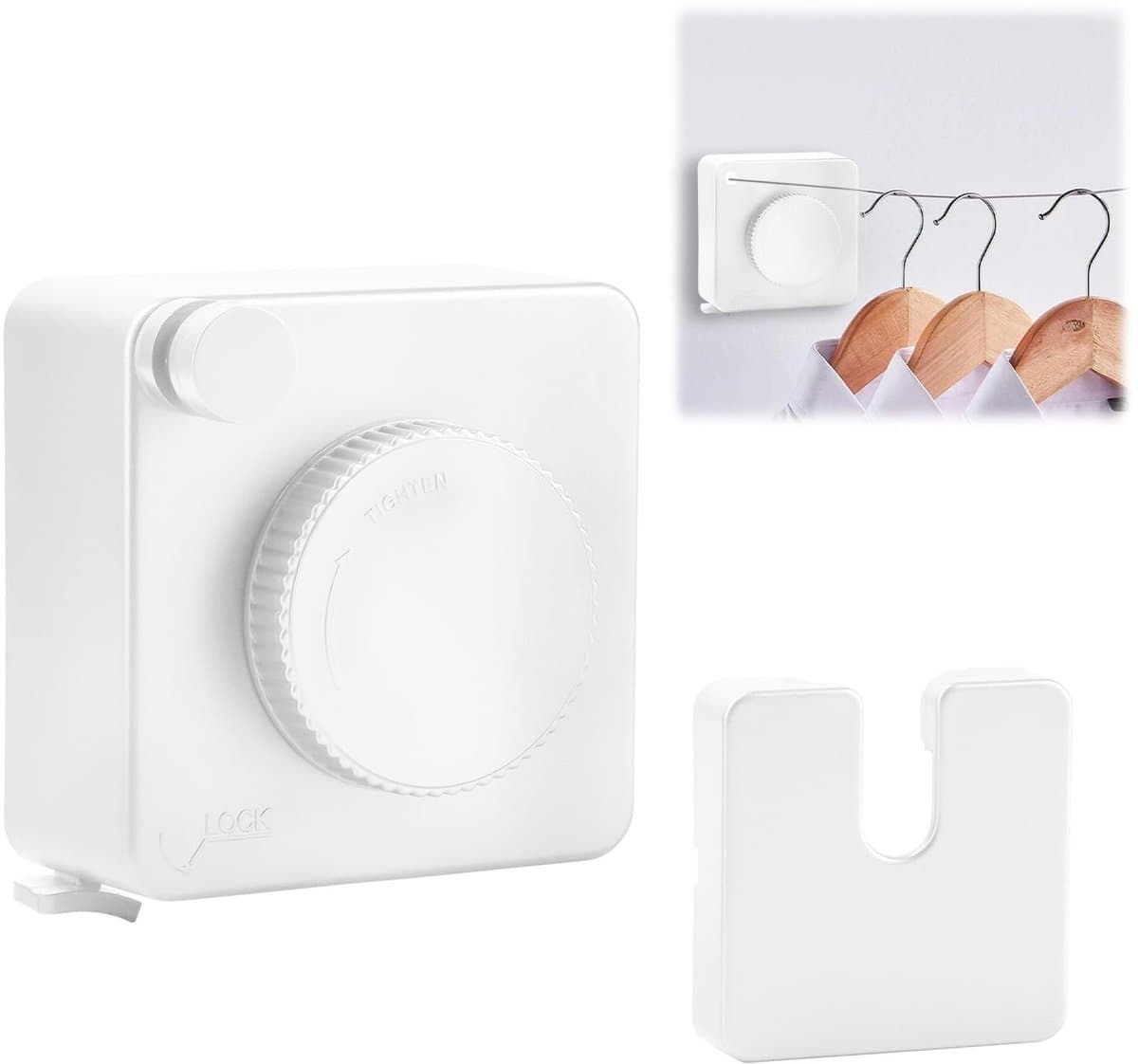 Omgoods - Intrekbare Waslijn met 4.8m Stalen Kabel - Geen Verzakking voor Badkamer en Balkon — afbeelding 1