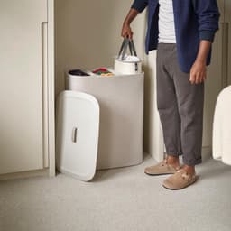 Lìon® Wasmand - 3L - Wasmanden - 3 Afneembare Waszakken met Handvatten - Wasbox - Beige - 40cm x 60cm x 71cm — thumbnail 4