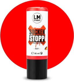 LM-Kreativ Sock Stop - Antislip textielverf 90 ml - Rood - Waterdicht en wasbaar tot 40 C — thumbnail 1