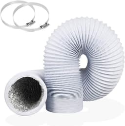 Draagbare airconditioningslang, 100 mm, flexibele ventilatieslang van PVC en aluminium, geschikt voor afzuigventilatoren, airconditioners, drogers en afzuigkappen,Wit 1m — thumbnail 1