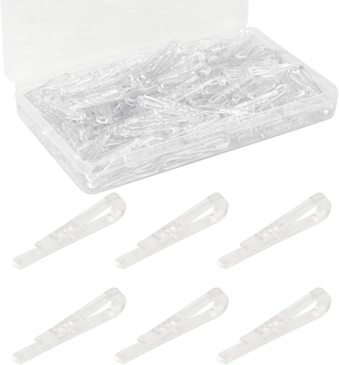 SnelShoppen - 300 Stuks Transparante Kledingknijpers U-Vormige Krokodillenklemmen Stofklemmen voor Hemden, Sokken, Broeken, Dekens - Lichtgewicht en D — afbeelding 1