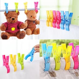 8 stuks - Wasknijpers - Kledingknijpers - Handdoekclips voor op het strand - Winddichte clips - Plastic clips - Sokclips - Kleurrijk - Grote plastic clips - Geschikt voor handdoeken dekens kleding dekbedden lakens tapijten en tafelkleden — thumbnail 2