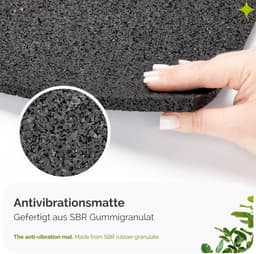 Garronda Antivibratiemat 60 x 60 cm – 10 mm SBR-rubbergranulaat – Onderlegmat voor Wasmachine en Droger – Geluids- en Trillingsdempend – Antislip – GD-0251 — thumbnail 3