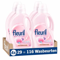 Fleuril Wasmiddel Wool & Delicate | 1,305 L | 4 x 29 wasbeurten | 116 wasbeurten | Voordeelverpakking — thumbnail 1