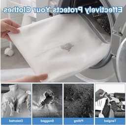 6 Stuks Wasnetten voor de Wasmachine, 40x30cm Mesh Waszakken met Rits voor Delicate Was, Ideaal voor Kleding, Ondergoed en Sweaters — thumbnail 5