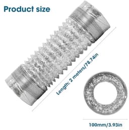 PromoHome Aluminium Flexibele Luchtleiding 2m - 100mm Diameter - Flexbuis voor Airco, Droger, Afzuigkap en Ventilatie — thumbnail 4