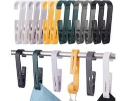 Grote Wasknijpers - Kledingclips Ophangen - Kleding Organiseren - Duurzaam Kunststof Materiaal - 13.4 cm Lang - 6 Kleuren