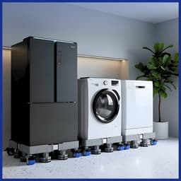 LUXEVI Wasmachine Verhoger met Wielen - Verstelbaar - 300 kg 8poten 4 wielen - Ook voor Droger & Koelkast - Zwart — thumbnail 2