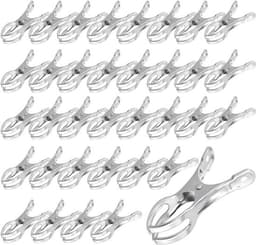 Handdoekklemmen 50 stuks - Roestvrij Staal - Strandhanddoekclips - Grote Wasknijpers - Duurzaam - Geschikt voor Buitengebruik — thumbnail 1