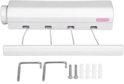 MTTproducts- Waslijn Automatisch Intrekbaar 3,2m - Wanddroogrek - Uittrekbare Waslijn - 4 Lijnen - Eenvoudig te Installeren - Modern Design - Wasrek — thumbnail 1