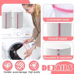 SolidKeus - Set van 3 Waszakken voor Ondergoed en Delicate Kleding Roze — thumbnail 2