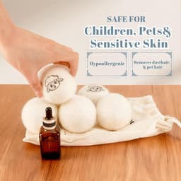 Drogerballen voor wasdroger, 100% hypoallergeen, wasballen voor dons | Set van 6, Nieuw-Zeelandse woldroger, natuurlijke wasverzachter, wasverzachter voor zacht en wollig wassen, met opslag — thumbnail 3