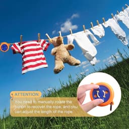 Waslijn, 8M Draagbare Intrekbare Reizen Doek Line, Wastouw, Anti Winding Line Kleding Airer Hanger voor Reizen Vakantie Outdoor Indoor (Lijn+Clips+Bag) — thumbnail 5