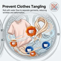 8 x dierenhaarverwijderaar wasmachine, herbruikbare pluisballen tegen dierenharen, wasballen voor hondenharen en kattenharen, haarvanger voor kleding (4 x oranje, 4 x blauw) — thumbnail 5