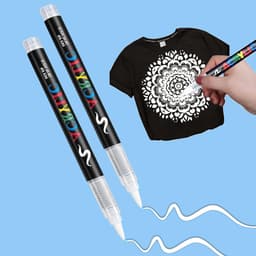2 stuks witte textielstiften wasmachinebestendig zachte pen 1-6mm textielmarker lichtvast en watervaste stiften textielverf stofmalstiften om te schilderen op stof. — thumbnail 2