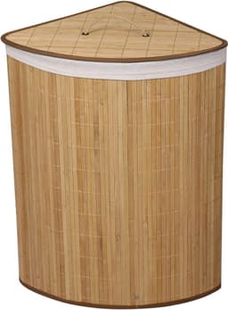 Wasbox met Deksel - Opvouwbare Mand - Vuile Was Sorteren - Duurzaam Bamboe Ontwerp - 57 Liter Inhoud - Houtkleur — thumbnail 4