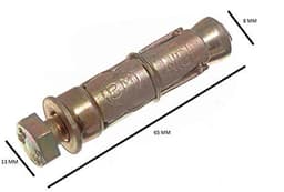 Losse Anker Bouten - Bevestigingsbouten - Zware Bevestigingen - Roestbestendig - M8 x 60mm - Geel Verzinkt — thumbnail 2