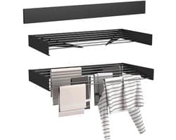 CRLYN® Wanddroogrek - Droogrek Inklapbaar - Wasrek - Droogtoren - Droogrekken - Zwart